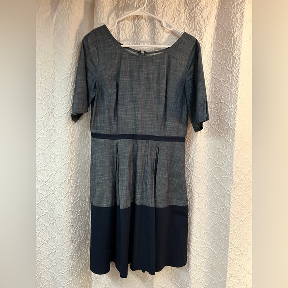 EShakti Medium Blue Cotton Dress - Picture 4 of 11